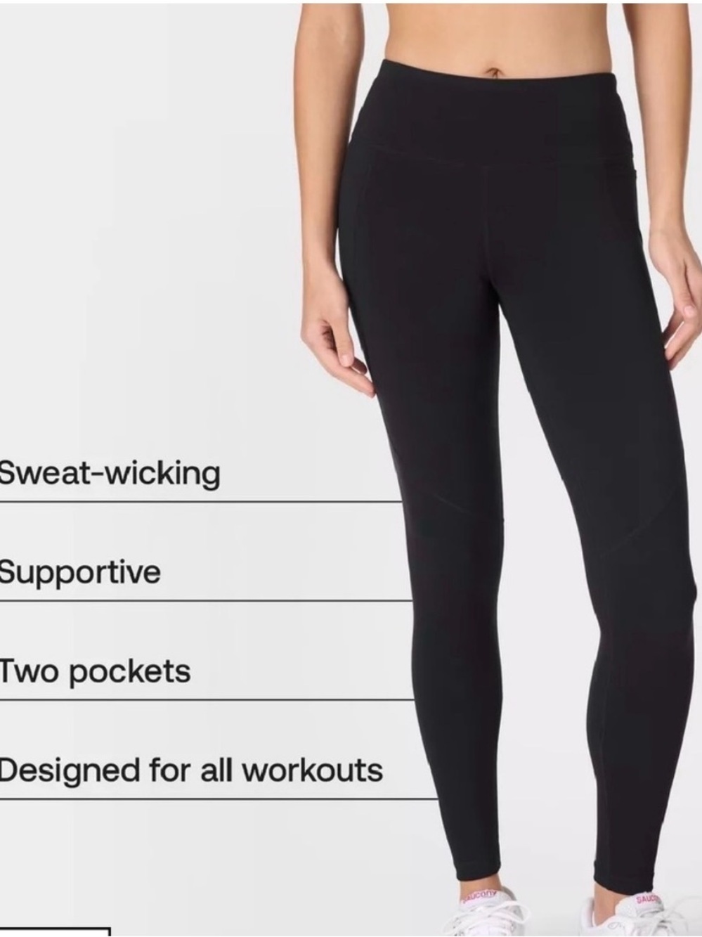 Sweaty Betty Women’s Power Full Length Black Performance Leggings Size 14